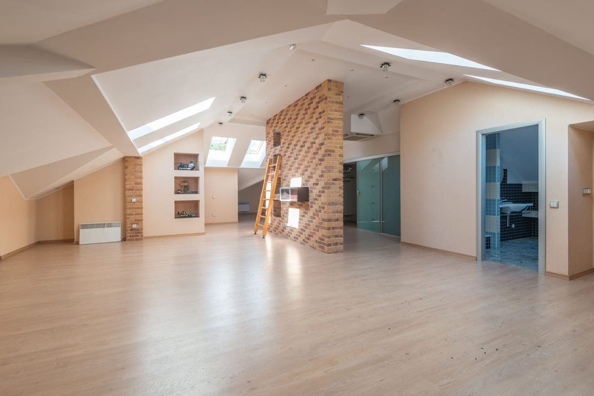 A bare ceiling in a rented room